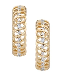 Diamond Accent Swirl Hoop Earrings