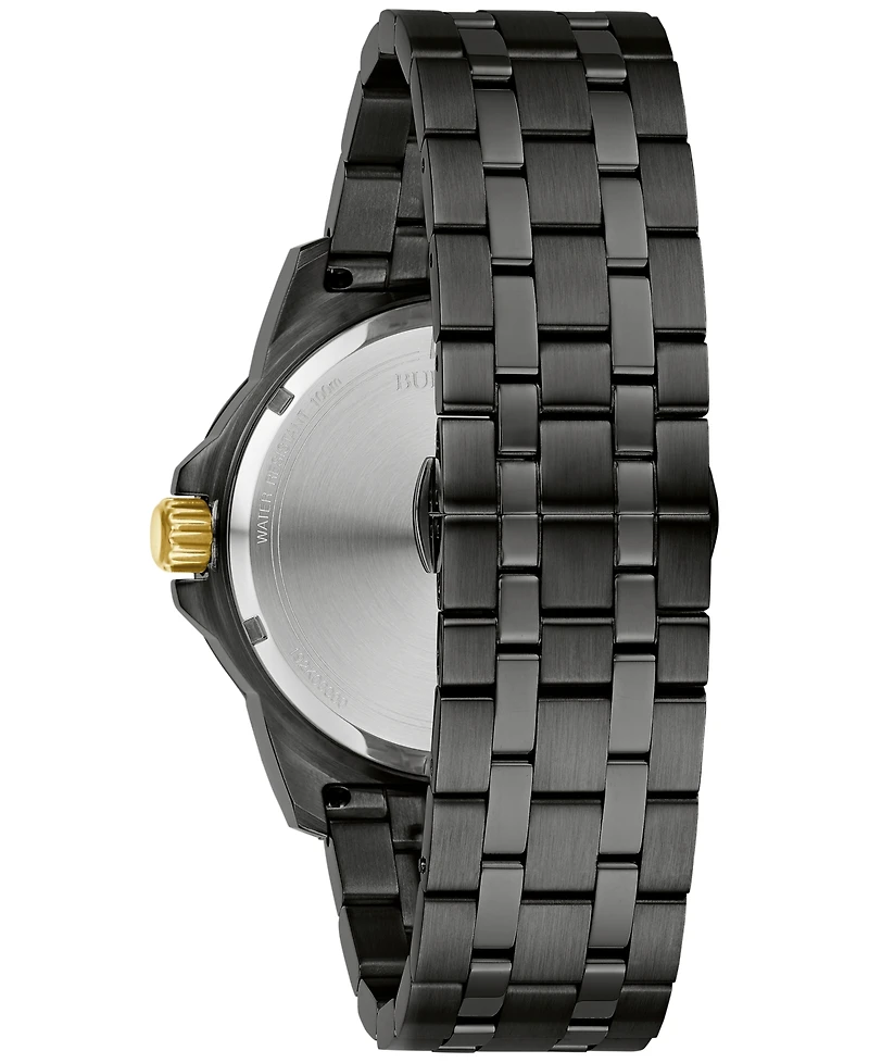 Bulova Men's Marine Star Diamond Accent Black Ion-Plated Stainless Steel Bracelet Watch 44mm
