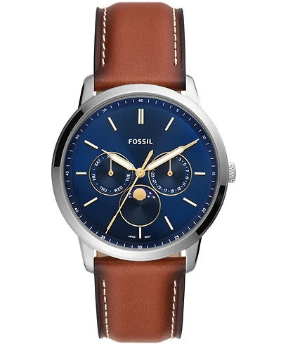 Fossil Men's Neutra Brown Leather Strap Watch 42mm