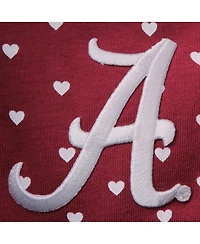 Girls Newborn and Infant Crimson Alabama Crimson Tide Hearts Bodysuit and Headband Set
