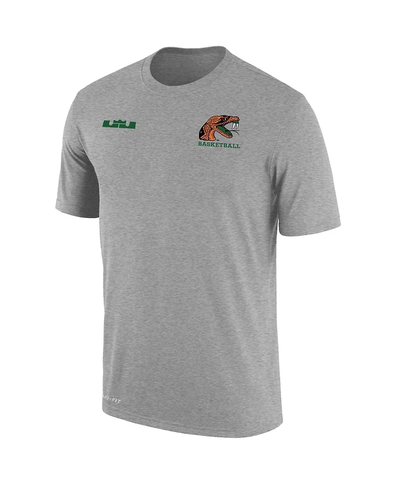 Men's Nike x LeBron James Gray Florida A&M Rattlers Collection Performance T-shirt