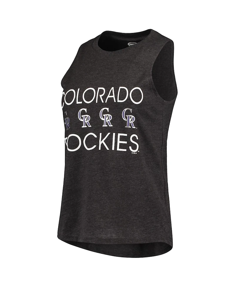 Women's Concepts Sport Purple, Black Colorado Rockies Meter Muscle Tank Top and Pants Sleep Set