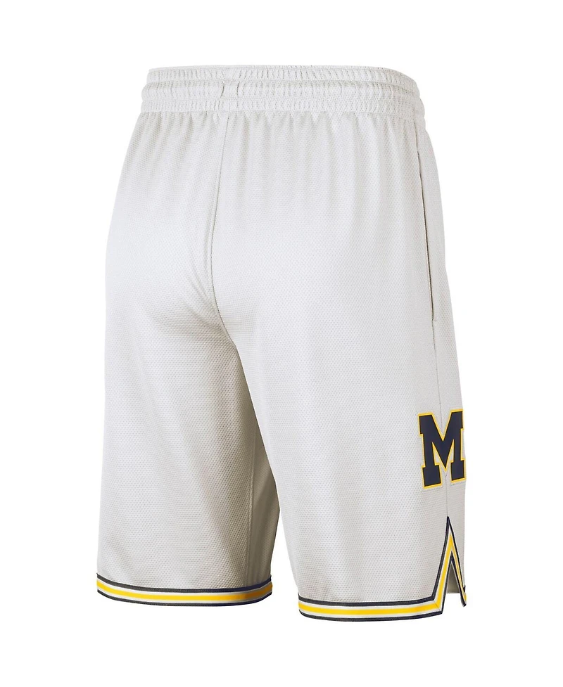 Men's Jordan White Michigan Wolverines Replica Team Basketball Shorts
