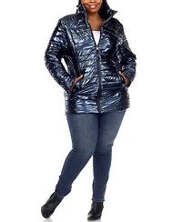 Plus Metallic Puffer Coat
