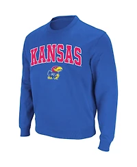 Colosseum Men's Kansas Jayhawks Arch & Logo Crew Neck Sweatshirt