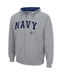 Colosseum Men's Navy Midshipmen Arch Logo 3.0 Full-Zip Hoodie