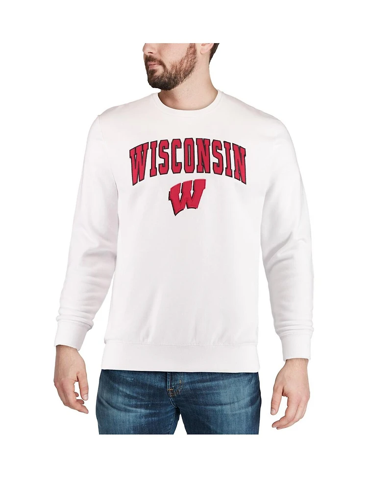 Colosseum Men's Wisconsin Badgers Arch & Logo Crew Neck Sweatshirt