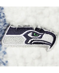 Women's G-iii 4Her by Carl Banks Navy Seattle Seahawks Sherpa Plaid Quarter-Zip Jacket