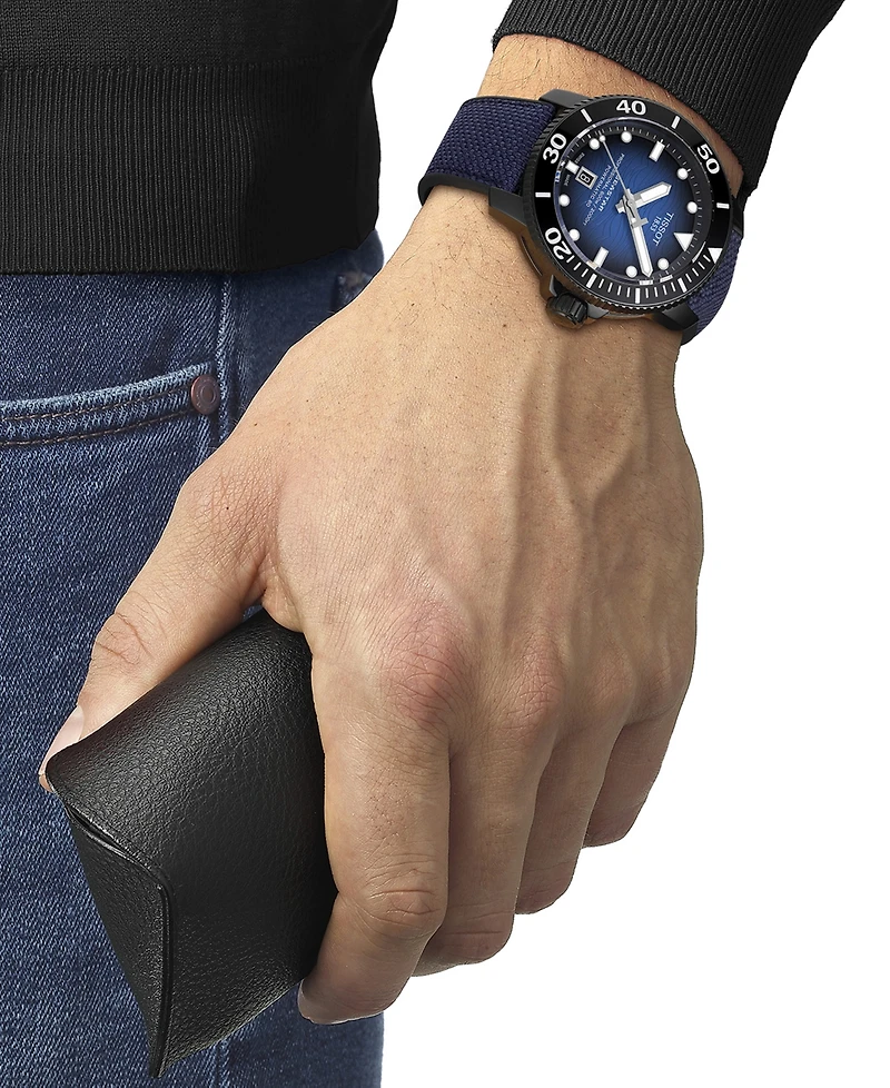 Tissot Men's Seastar 2000 Professional Powermatic 80 Automatic Two-Tone Rubber Strap Watch 46mm