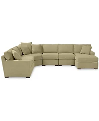 Radley Fabric 6-Piece Chaise Sectional with Wedge, Created for Macy's
