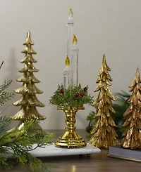 14.5" Lighted Water Candle on a Base with Berries