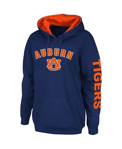 Women's Colosseum Navy Auburn Tigers Loud and Proud Pullover Hoodie