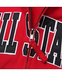 Women's Stadium Athletic Cardinal Ball State Cardinals Arched Name Full-Zip Hoodie