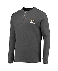 Men's Dunbrooke Heathered Gray Chicago Bears Logo Maverick Thermal Henley Long Sleeve T-shirt