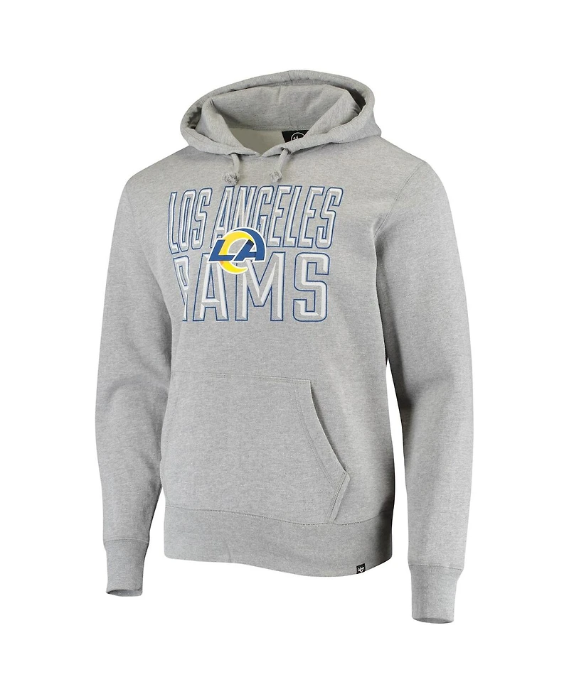 Men's '47 Brand Heathered Gray Los Angeles Rams Bevel Pullover Hoodie