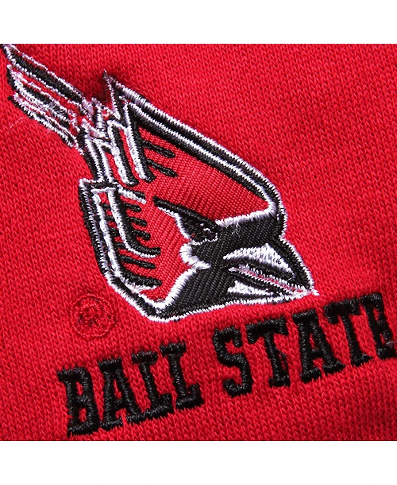 Women's Stadium Athletic Cardinal Ball State Cardinals Arched Name Full-Zip Hoodie