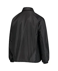Men's Black New Orleans Saints Coaches Classic Raglan Full-Snap Windbreaker Jacket