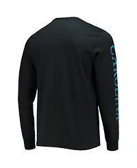 Men's '47 Black Carolina Panthers Franklin Long Sleeve T-shirt
