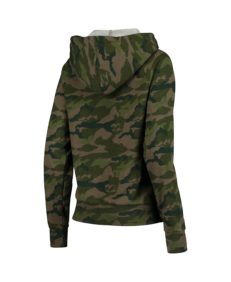 Women's New Era Camo New Orleans Saints Raglan Full-Zip Hoodie