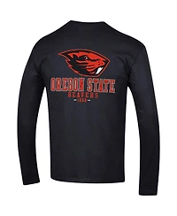 Men's Champion Black Oregon State Beavers Team Stack Long Sleeve T-shirt