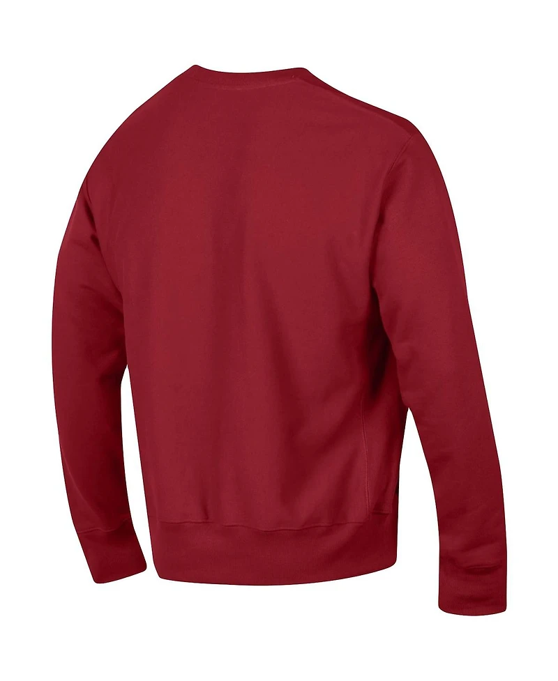 Men's Champion Crimson Alabama Tide Arch Reverse Weave Pullover Sweatshirt