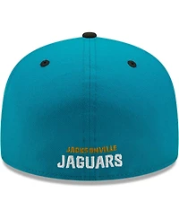 Men's New Era Teal, Black Jacksonville Jaguars Flipside 59Fifty Fitted Hat