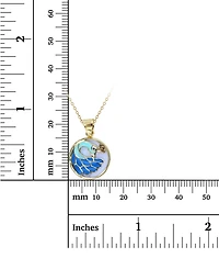 Enamel Peacock 18" Pendant Necklace in 14k Gold