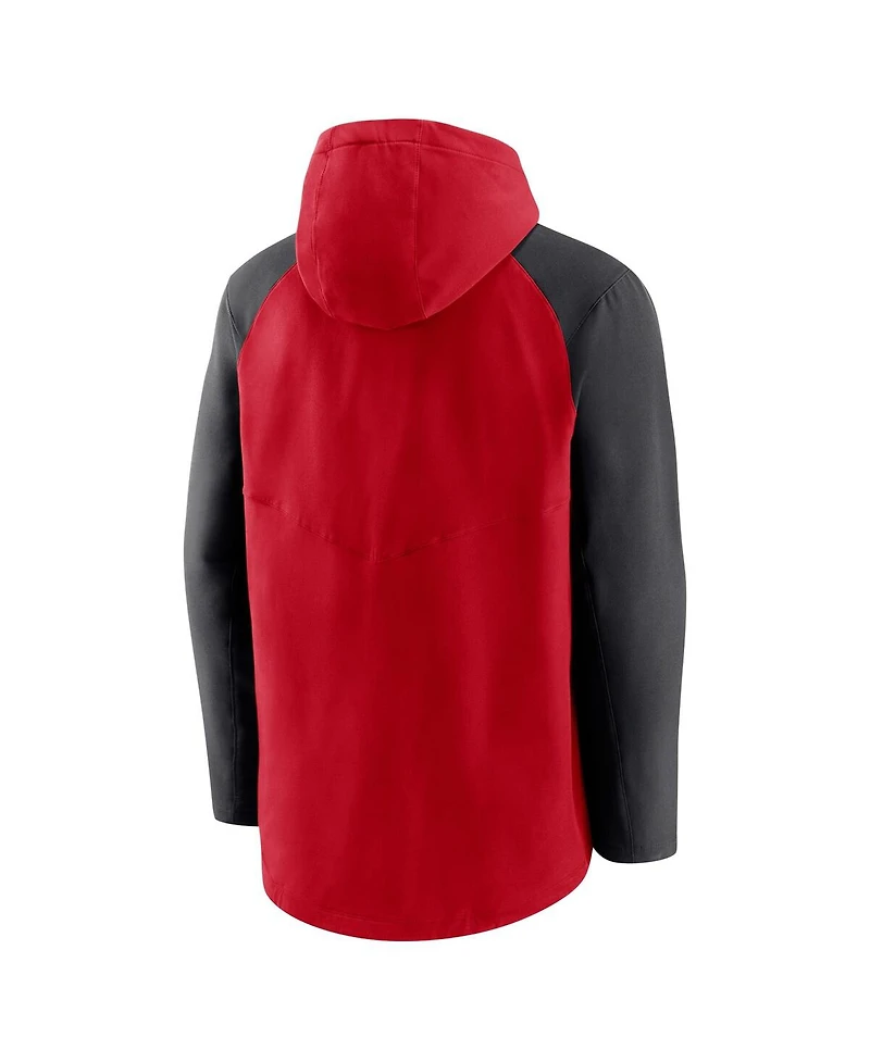 Men's Nike Red and Black Cincinnati Reds Authentic Collection Full-Zip Hoodie Performance Jacket