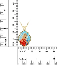 Enamel Mary 18" Pendant Necklace in 14k Gold