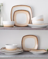 Noritake Colorscapes Desert Layers 12 Piece Square Dinnerware Set
