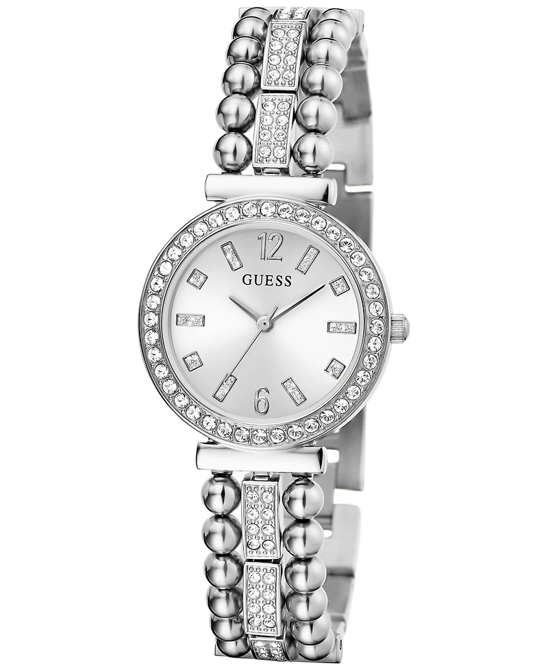 Guess Women's Crystal Beaded Stainless Steel Bracelet Watch 30mm