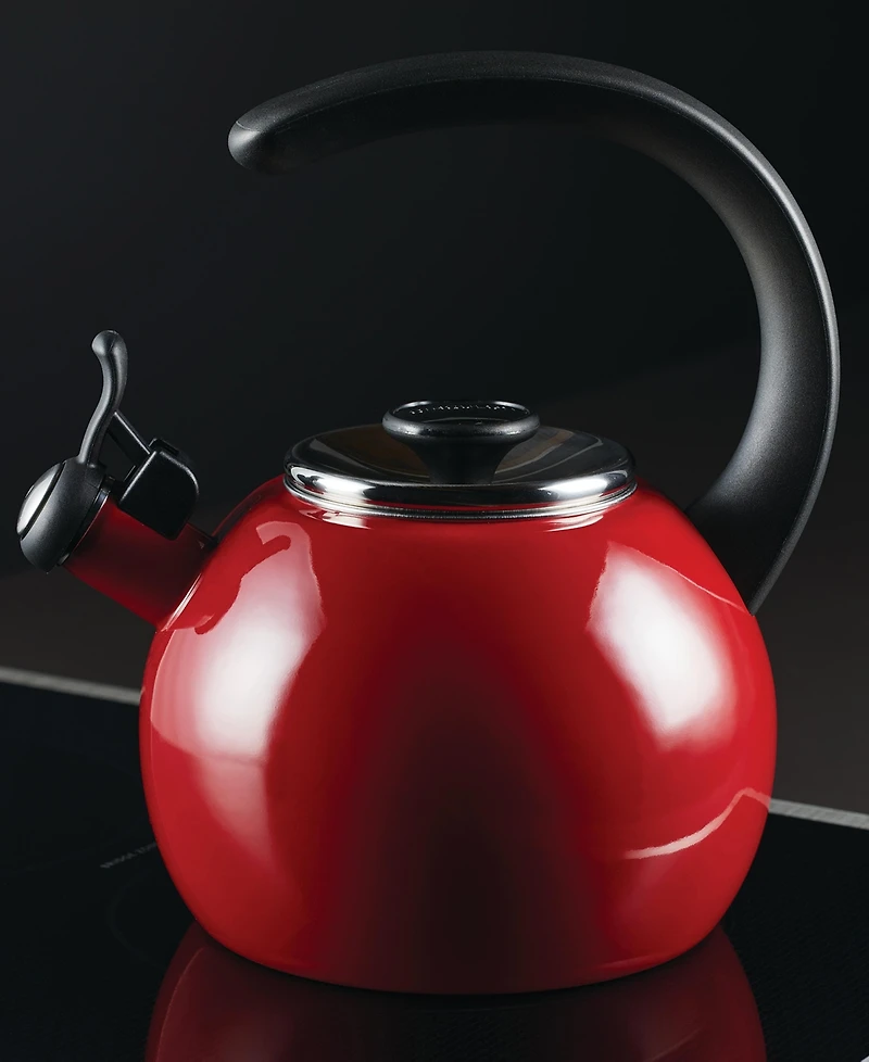 Circulon Enamel on Steel 2-Qt. Whistling Teakettle with Flip-Up Spout