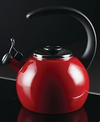 Circulon Enamel on Steel 2-Qt. Whistling Teakettle with Flip-Up Spout