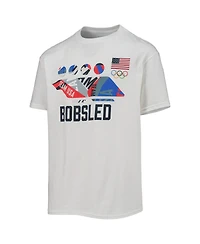 Big Boys White Team Usa Bobsled Scattered Swatch T-shirt