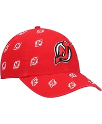 Women's '47 Red New Jersey Devils Confetti Clean Up Logo Adjustable Hat