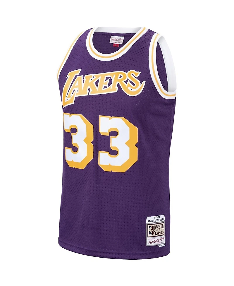 Men's Kareem Abdul-Jabbar Purple Los Angeles Lakers 1983-84 Hardwood Classics Swingman Jersey