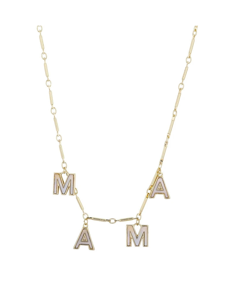 Genuine Mother of Pearl Inlay Mama Necklace