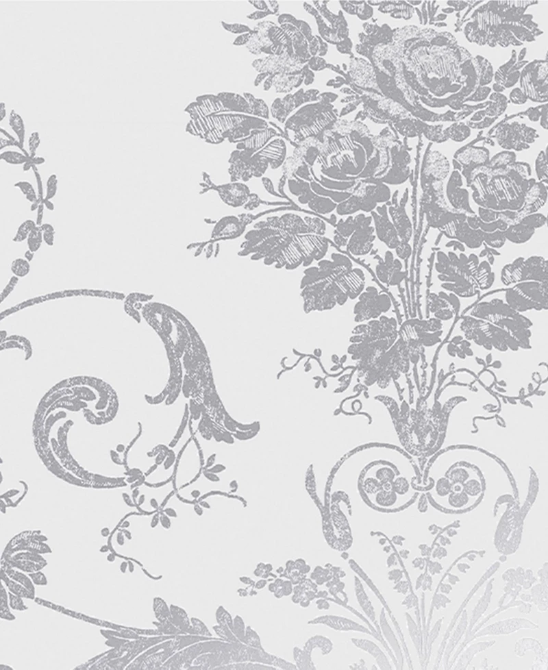 Laura Ashley Josette Metallic Silver Wallpaper