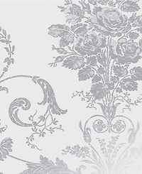 Laura Ashley Josette Metallic Silver Wallpaper
