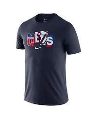 Men's Nike Navy Brooklyn Nets 2021/22 City Edition Essential Wordmark Collage T-shirt