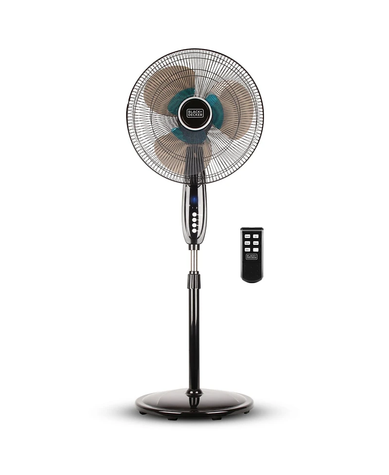 16 in. Dual Blade Stand Fan - Remote, Round Base