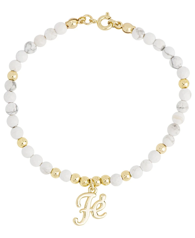 14K Gold Plated Fe Faith Bead Bracelet