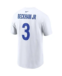 Men's Nike Odell Beckham Jr. White Los Angeles Rams Super Bowl Lvi Name Number T-shirt