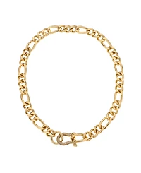 Ettika 18K Gold Plated Pave Clasp and Chain Necklace