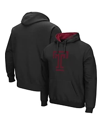 Men's Colosseum Black Temple Owls Arch and Logo Pullover Hoodie