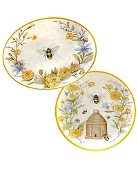 Certified International Bee Sweet Melamine Platter Set, 2 Piece