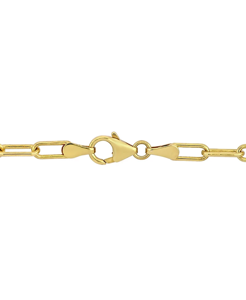 Gray Cultured Freshwater Baroque Pearl (13 & 35mm) 20" Paperclip Necklace in 18k Gold-Plated Sterling Silver