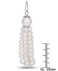 Cultured Freshwater Baroque Pearl (4-1/2 - 11mm) Tassel Drop Earrings in Sterling Silver
