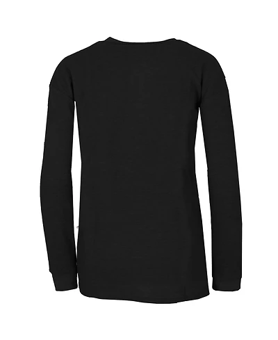 Galaxy By Harvic Women's Oversize Loose Fitting Waffle-Knit Henley Thermal Sweater
