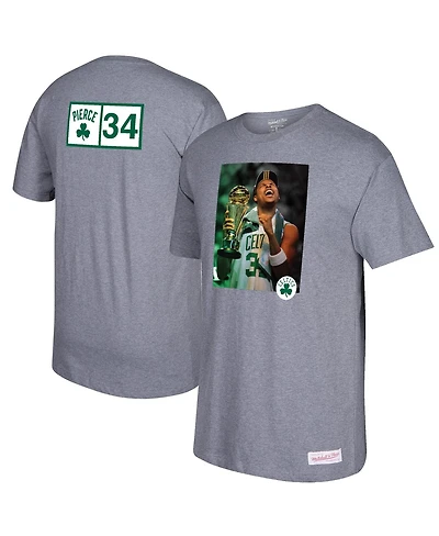 Men's Mitchell & Ness Paul Pierce Gray Boston Celtics Graphic T-shirt
